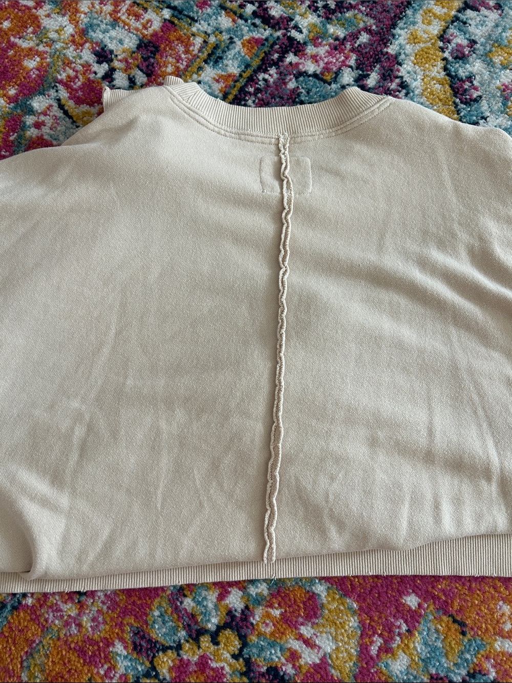 Aerie Oversized Soft Cream Crewneck - Picture 2 of 4
